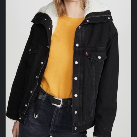 Levi’s Oversized Denim Jacket Black - Picture 2 of 11